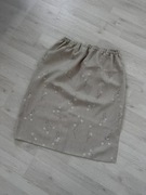 Beżowa spódniczka w kwiatki vintage XXL 44