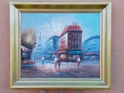 STARY  OBRAZ  PŁÓTNO, sygnowany  ,,PARYŻ "