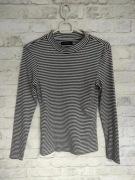 Bluzka Reserved XS 34 biała paski pasiasta z długim rękawem półgolf golf