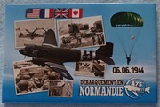 Magnes na lodówkę - pamiątka z Normandii - samolot - Francja  80x54