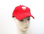Czapka POLSKA patriotyczna z daszkiem młodzieżowa Czerwona regulowana