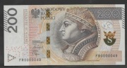 200 złotych 2021 FR 0000049 UNC - niski numer