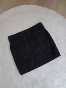 Czarna spódniczka spódnica mini z cekinami r. XS-S