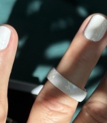 Pierścionek ceramiczny biały różn.rozm. - biżuteria damska i męska, prezent