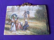 Porcelana LIMOGES plakieta obraz pastoralny porcelanowy Francja