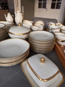 FÜRSTENBERG FÜRSTIN SERWIS DO HERBATY ECRU GRUBO ZLOCENIA SER. 0456