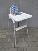 Krzesełko IKEA Antilop + podnóżek + oparcie – zestaw dla małego dziecka