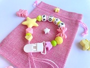 Zawieszka do smoczka z imieniem, klips do smoczka, uchwyt do smoczka