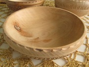 Okazja Polskie rękodzieło misa zdobiona  drewniana Olcha 19cm wys 5cm
