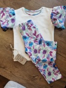 Zestaw bawełniany kwiatowy wzór komplet handmade 