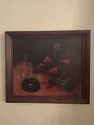 Duży   obraz olejny na płótnie , martwa natura