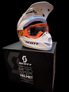 kask crossowy SCOTT+pomarańczowe googld