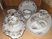 Chodzież RÓŻA – Zestaw 8 elem. | 2x DUŻY PÓŁMISEK 33cm | KABARET | PRL