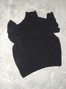 gruba swterkowa kamizelka z ozdobnymi rękawami S M ZARA