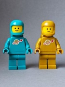 Lego 2 figurki Spaceman turkus idea230, złoty idea227 / z 21358