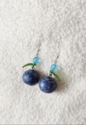 Handmade kolczyki borówki, biżuteria z owocami, whimsical / cottagecore