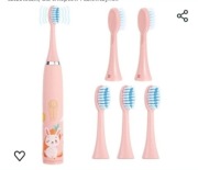 Nowa szczoteczka elektryczna dziecięca królik kroliczek 6 końcówek różowa 