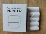 Mini drukarka termiczna Bluetooth + 5 rolek | do notatek, naklejek | zestaw