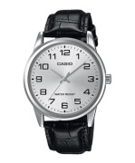 Casio MTP-V001L męski zegarek klasyczny czarny skórzany pasek + BOX