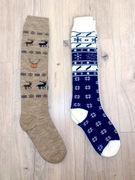 Dwie Pary grubych  norweskich skarpet frota