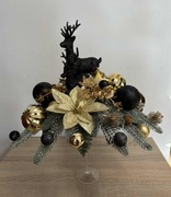 Stroik świąteczny na Boże Narodzenie z reniferem w kielichu