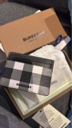 Check and Leather Card Case Burberry nowy wizytownik, portfel na karty