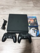 Playstation 4 Slim + 2 pady + 2 gry. Minecraft