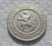 Belgia Król Leopold I Koburg 10 centymów centimes 1862 KM# 22