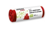 Worki na odpady medyczne STELLA, LDPE, 60 l, 20 szt w rolce czerwone