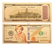 ZŁOTE Banknoty - USA 1000000 Dolarów Marilyn Monroe