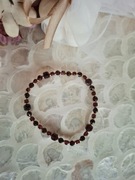 Bransoletka handmade z naturalnych kamieni granat hematyt 
