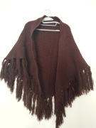 OKAZJA tanio Nowe polskie akrylowe poncho,szal,chusta z frędzlami