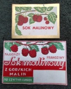 Przedwojenne etykiety na butelki do soku Nowy Sacz