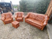Wypoczynek skórzany - Sofa - Komplet wypoczynkowy 