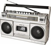 RADIO Retro Vintage w Stylu Lat 80, Magnetofon Kasetowy, BT, FM, AM, USB/SD