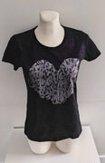 Liu Jo t-shirt z printem serce czarny XS bawełna