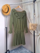 Sukienka boho khaki ażurowa Mohito XL 42 wiskoza falbany casual