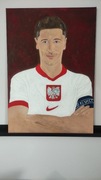 Robert Lewandowski duzy obraz ręcznie malowany 
