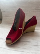 37 Toms bordowe koturny espadryle odkryty palec
