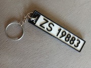 brelok breloczek zawieszka tablica rejestracyjna czarna, nowa