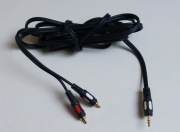 Kabel połączeniowy "mały jack" 3,5mm - 2x chinch (męski) - dł. 3.0m