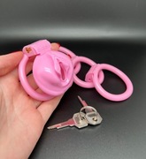 Pas Cnoty RÓŻOWY Femdom klatka na członka BDSM