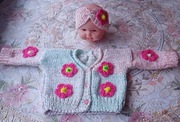 Ręcznie wykonany komplet dla dziewczynki 1-2 lata