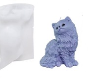 Duży KOT RAGDOLL forma silikonowa 16*12 do odlewów Świec Mydła Gipsu 