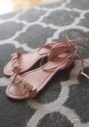 Sandałki Rzymianki Różowe z Wiązaniem wokół Łydki r. 39 Serduszka