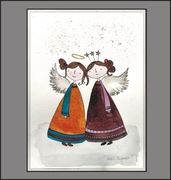 Akwarela Akwarelka Obraz pt: Świąteczny Duet