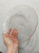 Talerz płytki patera Róże szkło rozalinowe Arcoroc Francja