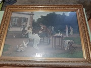 Obraz Antyk w pięknej złoconej ramie 