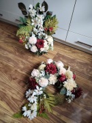 Stroik na grób kompozycja wianek z mchu 