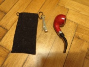 FAJKA TRADYCYJNA DREWNIANA DO PALENIA TYTONIU + POKROWIEC + NARZĘDZIA